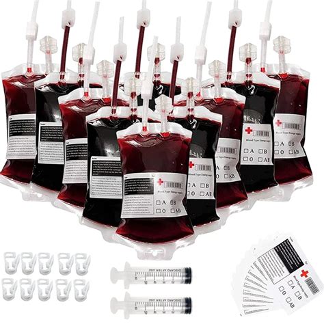 fake blood bags for drinks|blood bag drink pouches.